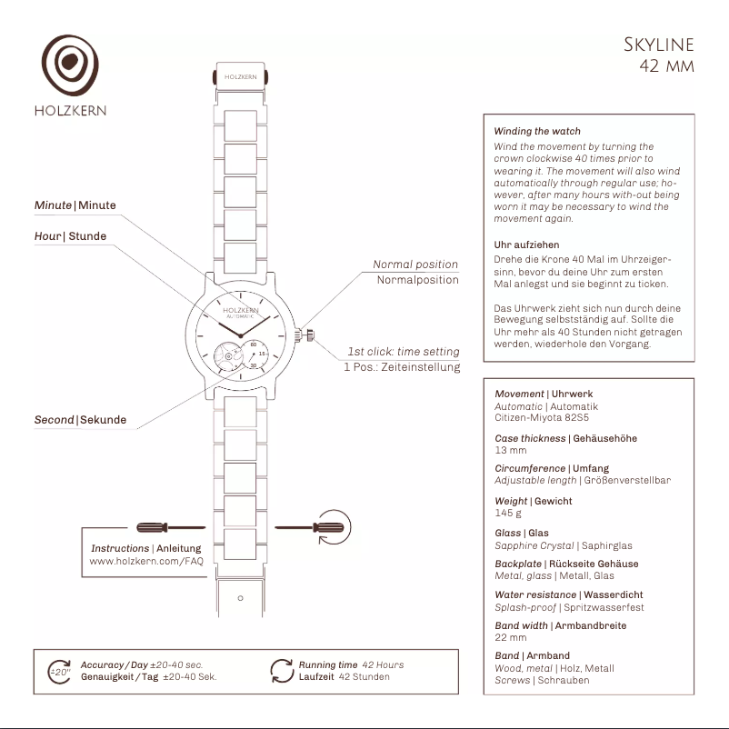 Page n°1 - Manuel utilisateur Holzkern Amsterdam