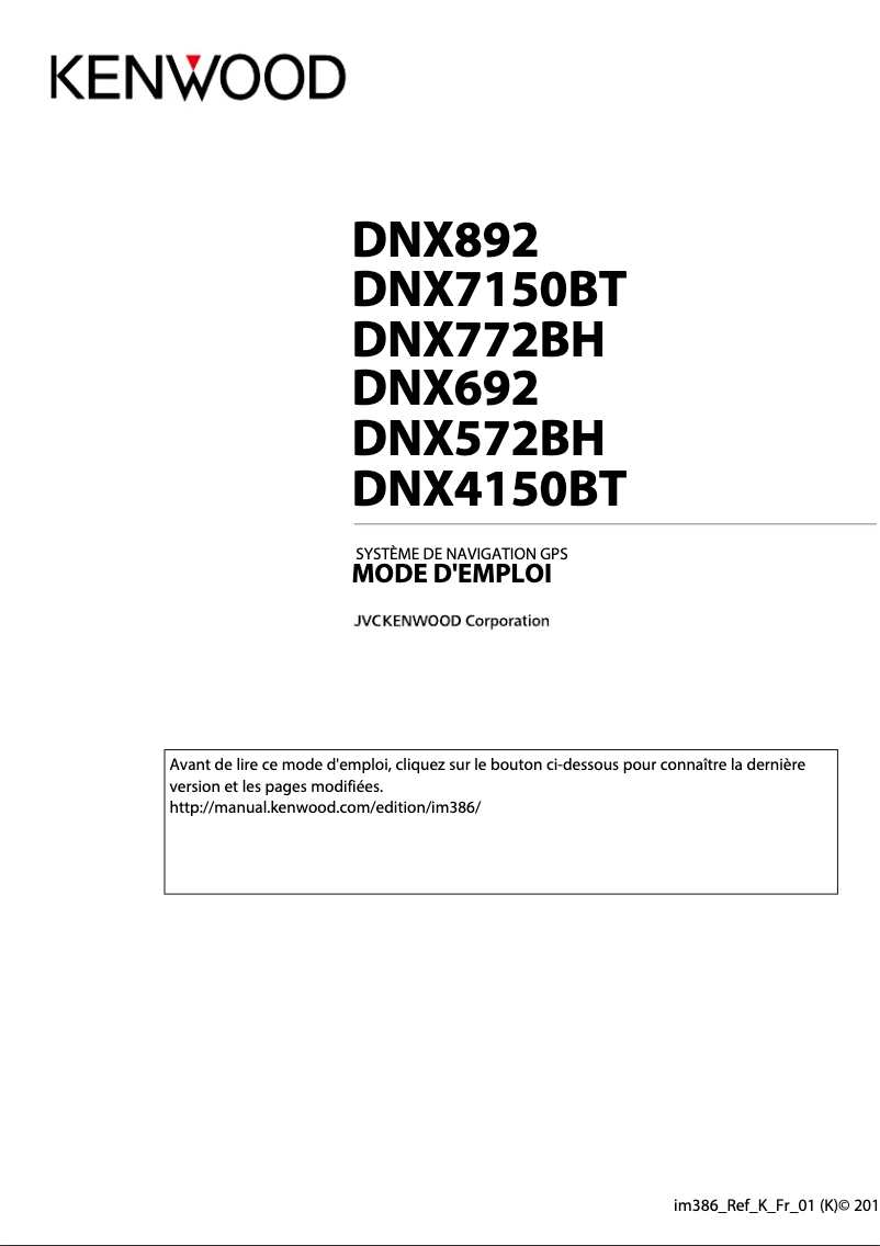 Image de la première page du manuel de l'appareil DNX692