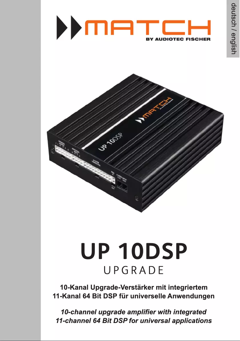 Page n°1 - Manuel utilisateur Audiotec Fischer Match UP 10DSP