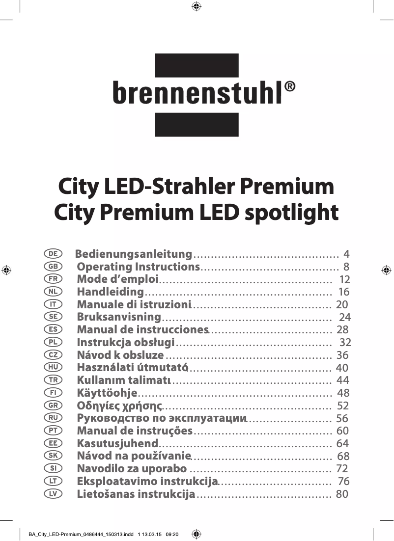 Page n°1 - Manuel utilisateur Brennenstuhl City