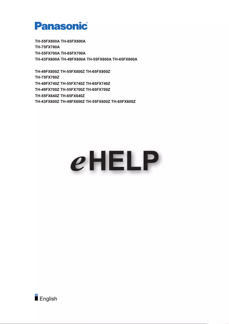 Page 1 de la notice Manuel utilisateur Panasonic TH-75FX780Z