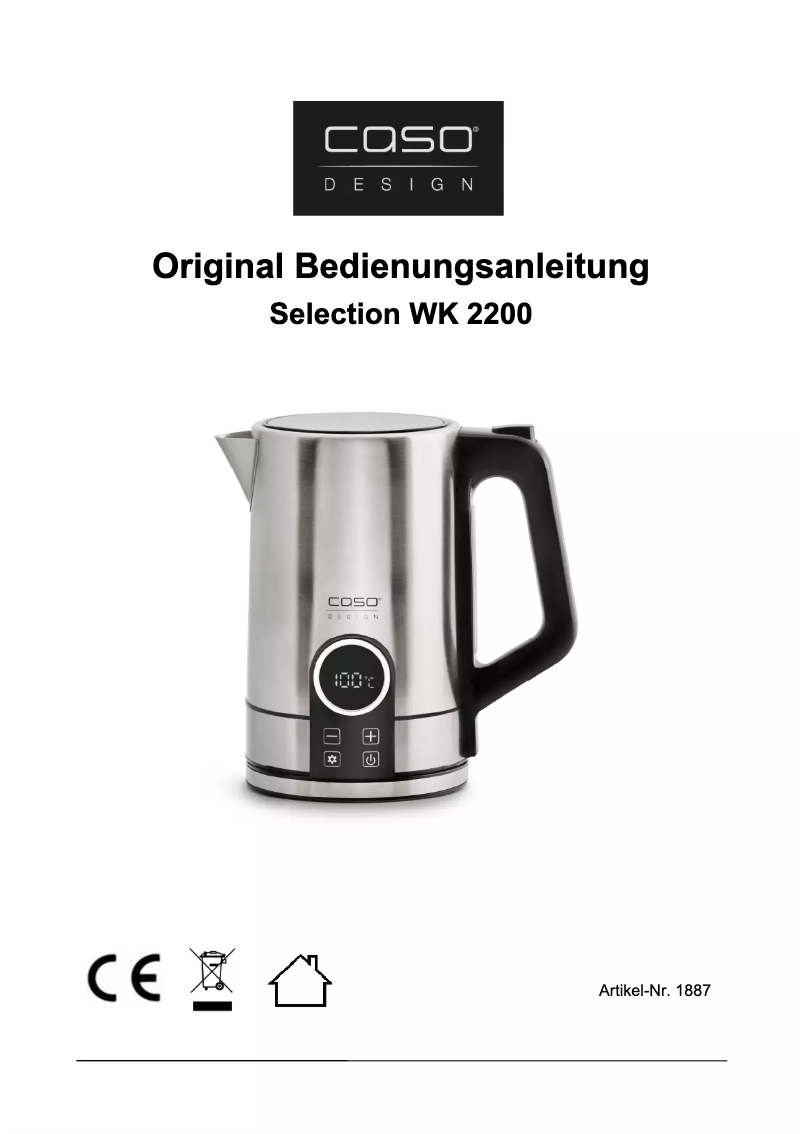 Page 1 de la notice Manuel utilisateur Caso WK 2200