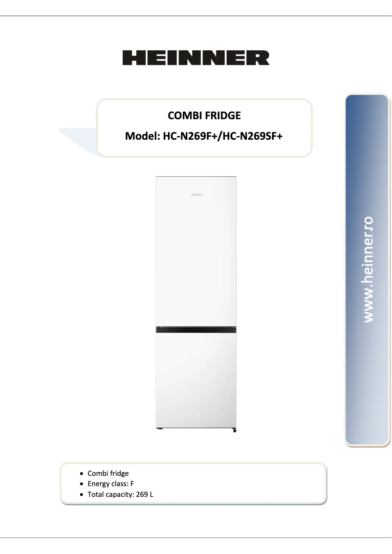 Image de la première page du manuel de l'appareil HC-N269SF+