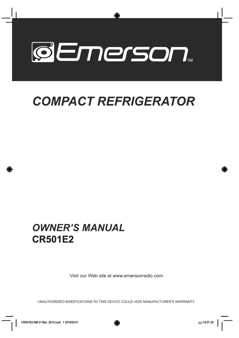 Image de la première page du manuel de l'appareil CR501E2