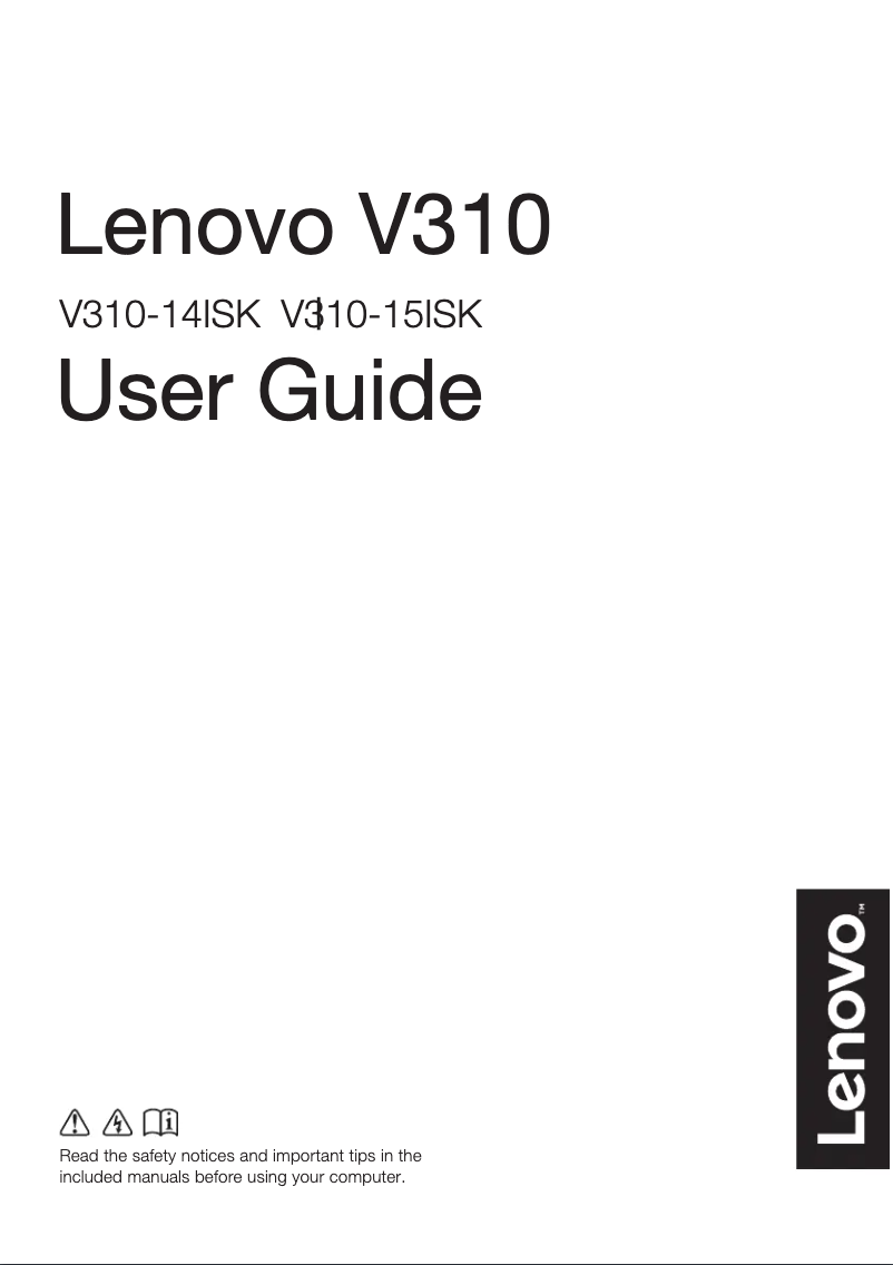 Page n°1 - Manuel utilisateur Lenovo IdeaPad V310
