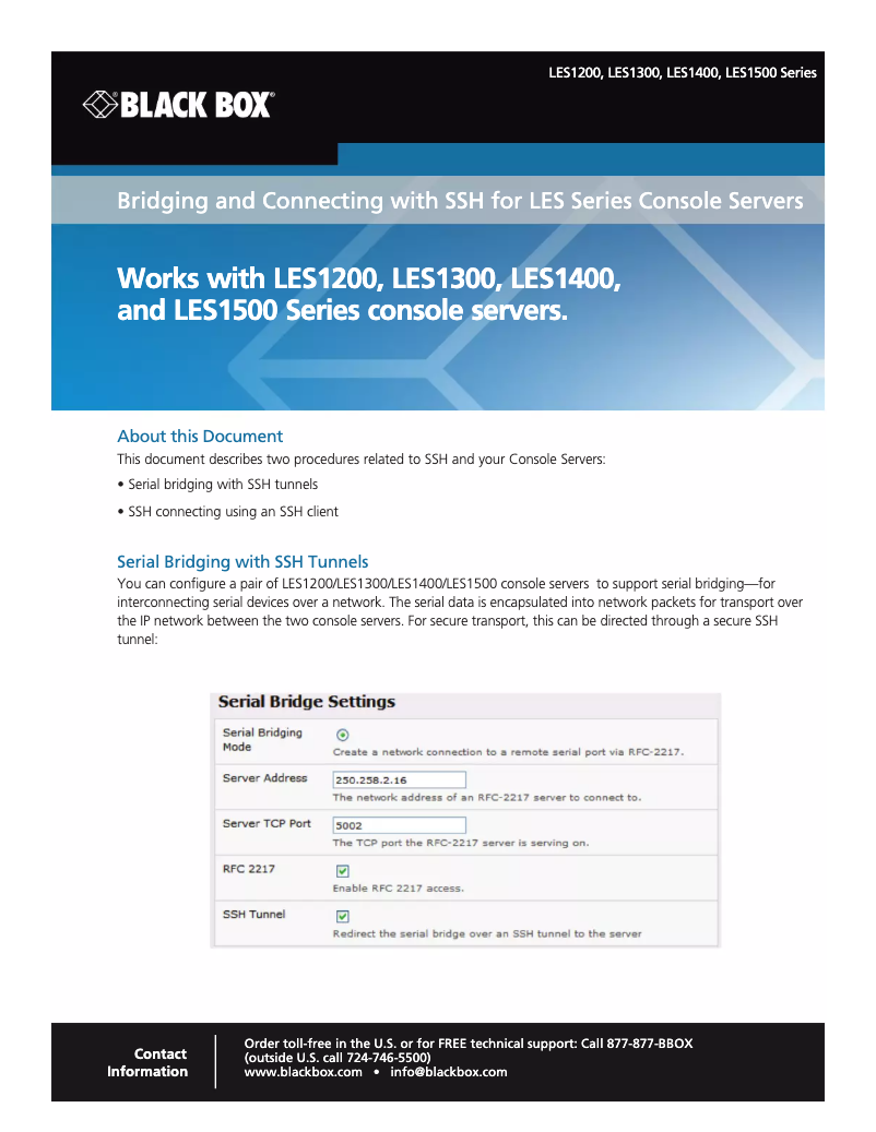 Page n°1 - Manuel utilisateur Black Box LES1203A-M-R2