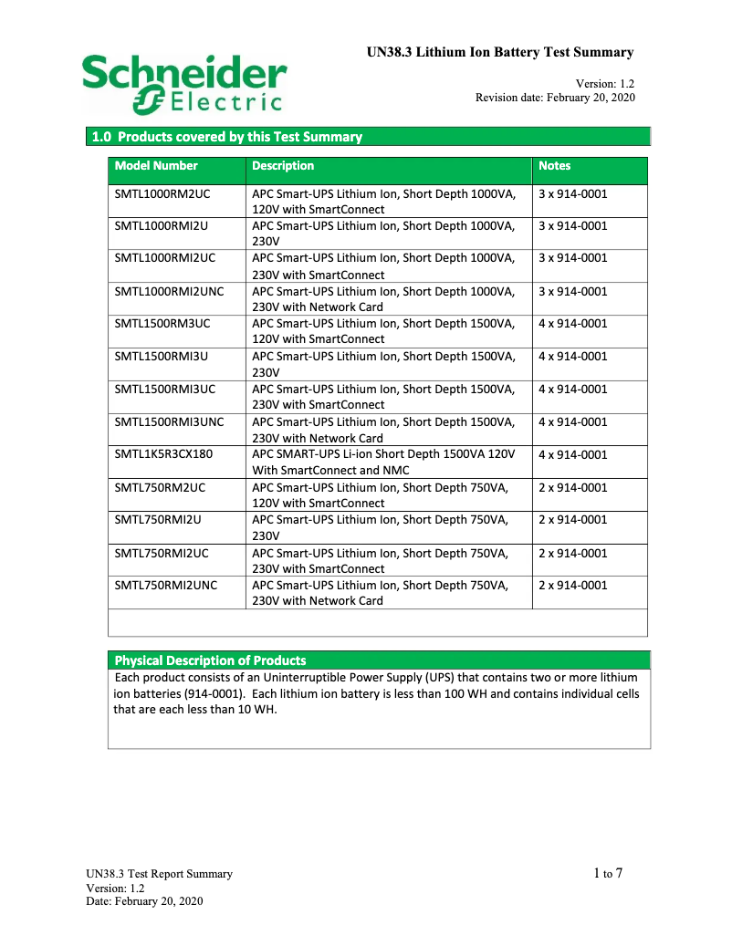 Page n°1 - Manuel utilisateur APC Smart-UPS SMTL1500RM3UC