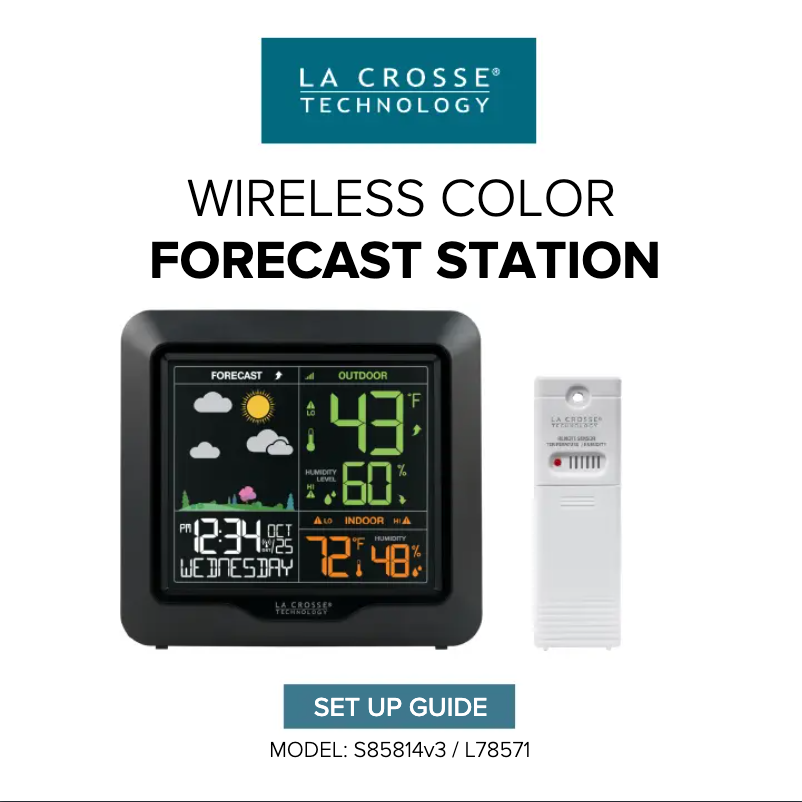 Page 1 de la notice Manuel utilisateur La Crosse Technology S85814V3