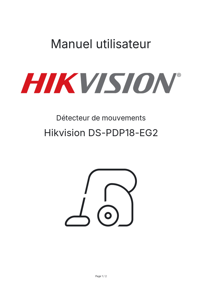 Page n°1 - Manuel utilisateur Hikvision DS-PDP18-EG2