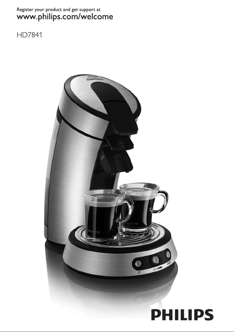 Page 1 de la notice Manuel utilisateur Philips Senseo HD7841
