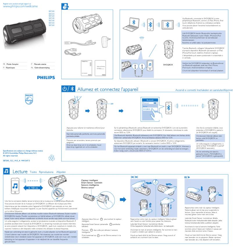 Page n°1 - Manuel utilisateur Philips SB7240