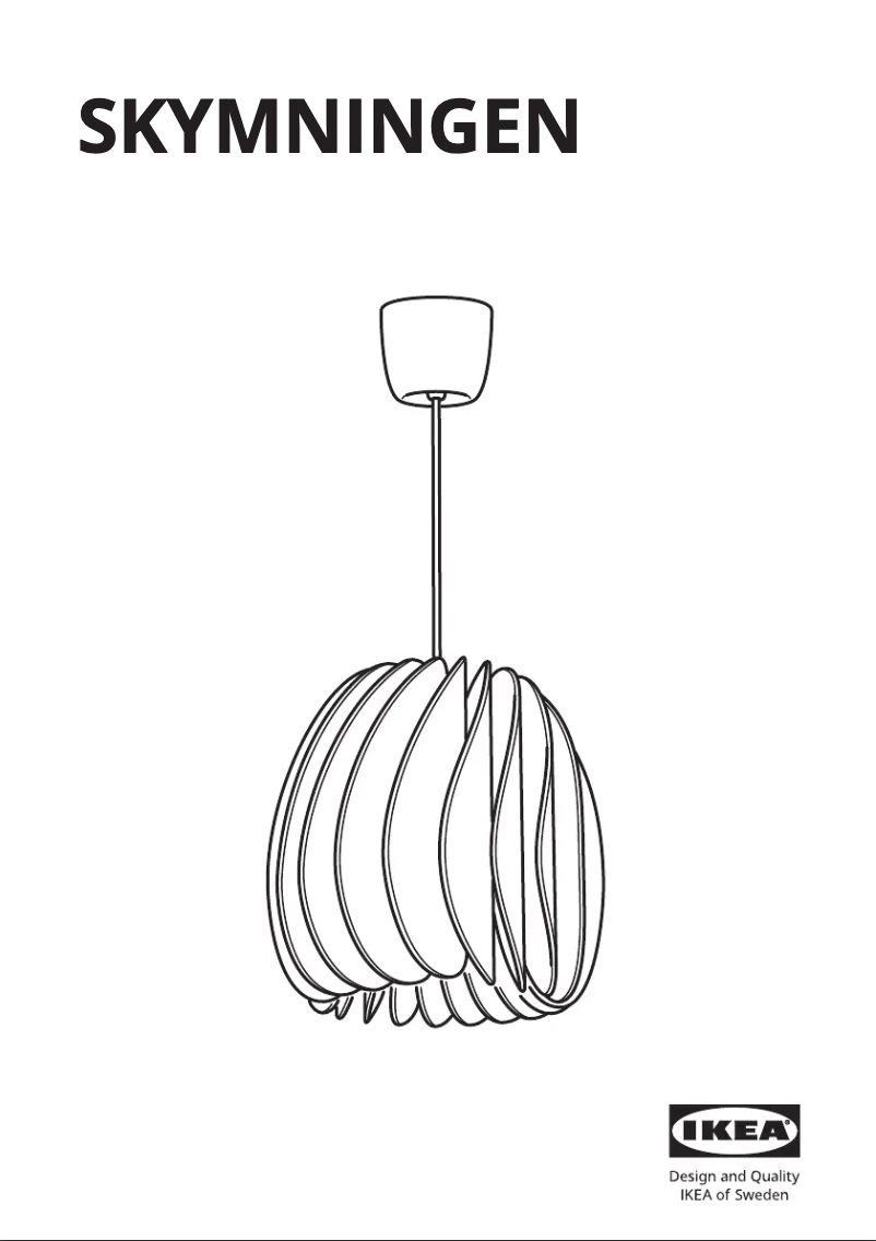 Page 1 de la notice Manuel utilisateur Ikea SKYMNINGEN 905.292.28