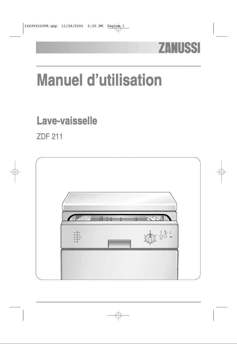Page 1 de la notice Manuel utilisateur Zanussi ZDF211