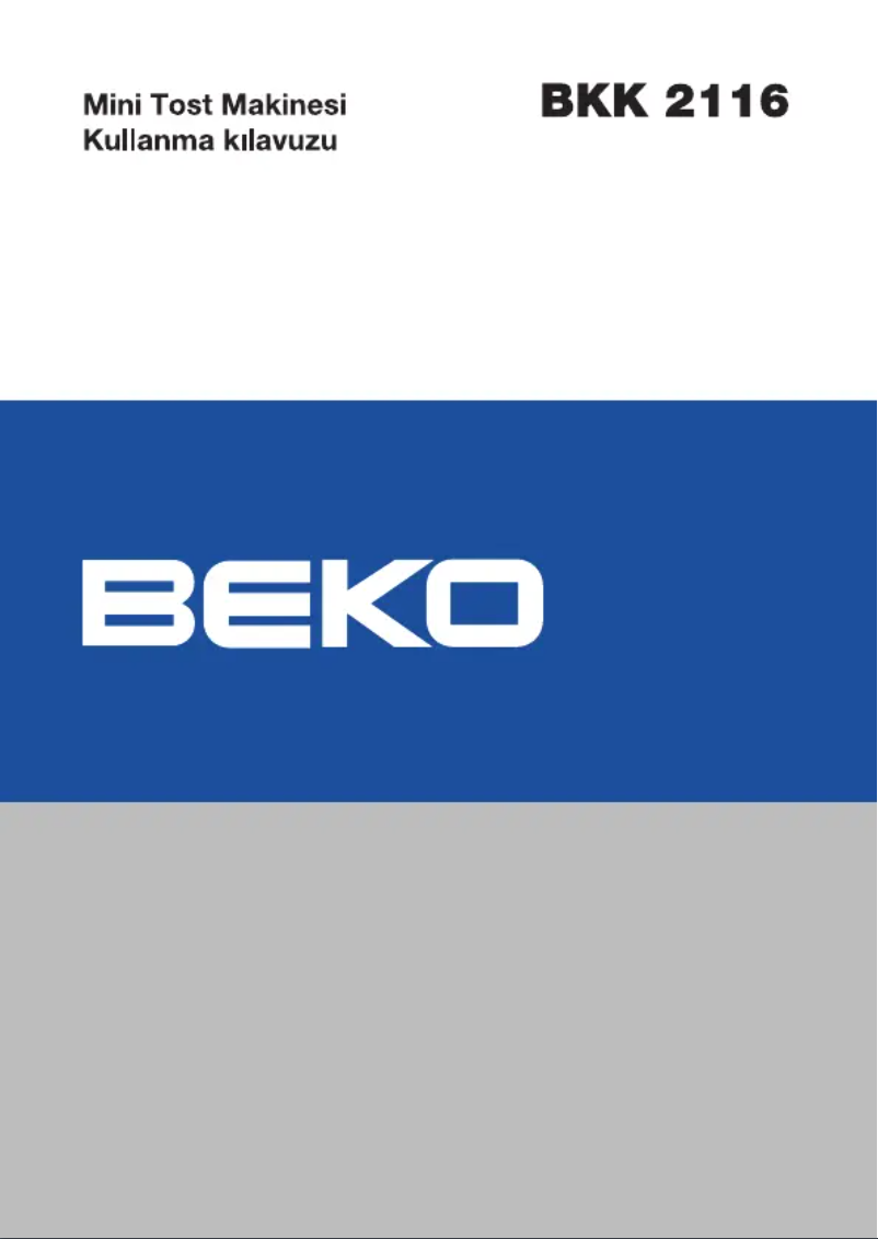 Page 1 de la notice Manuel utilisateur Beko BKK 2116