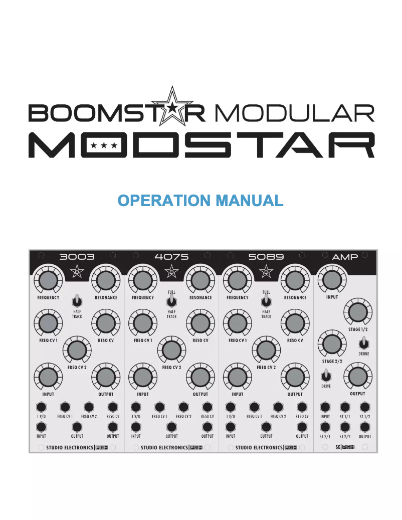 Image de la première page du manuel de l'appareil Boomstar Modular Amp