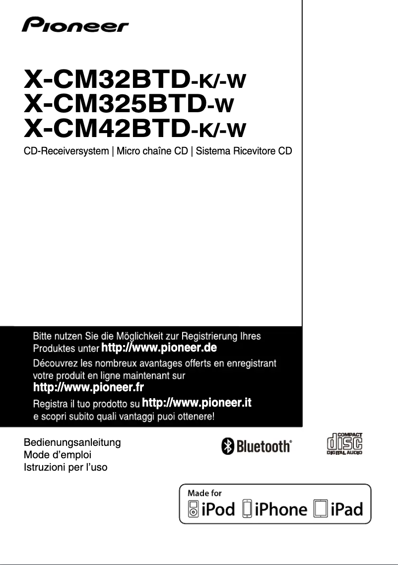 Page n°1 - Manuel utilisateur Pioneer X-CM32BTD-W