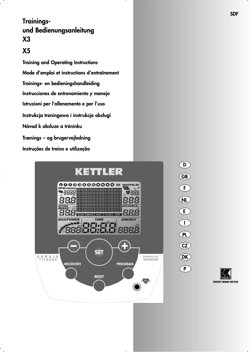Page n°1 - Manuel utilisateur Kettler X5
