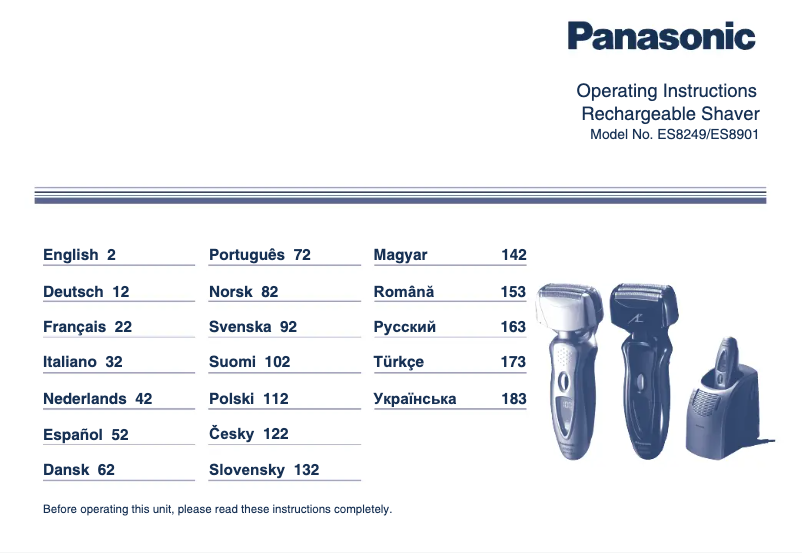 Image de la première page du manuel de l'appareil ES8901