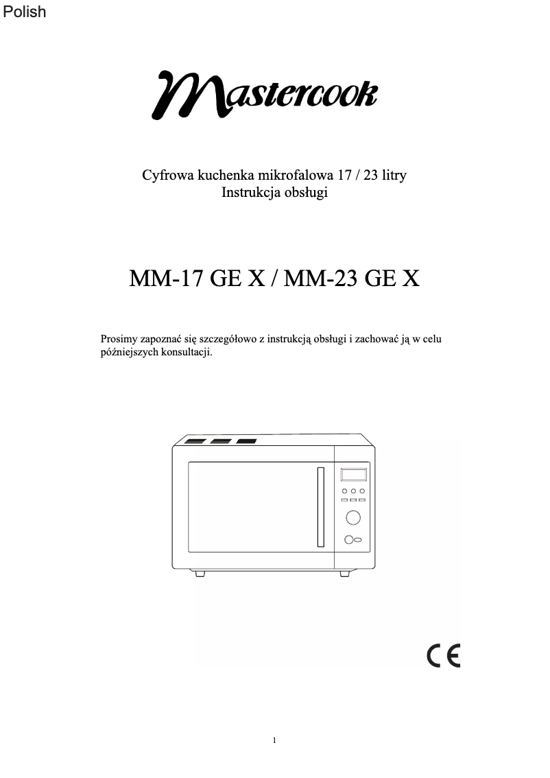 Image de la première page du manuel de l'appareil MM23GEX