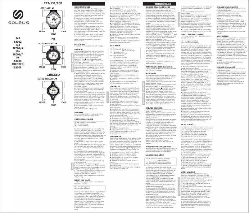 Page n°1 - Manuel utilisateur Soleus Chicked SR009
