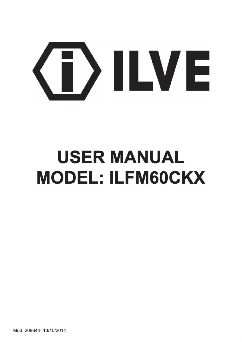 Page 1 de la notice Manuel utilisateur Ilve ILFM60CKX