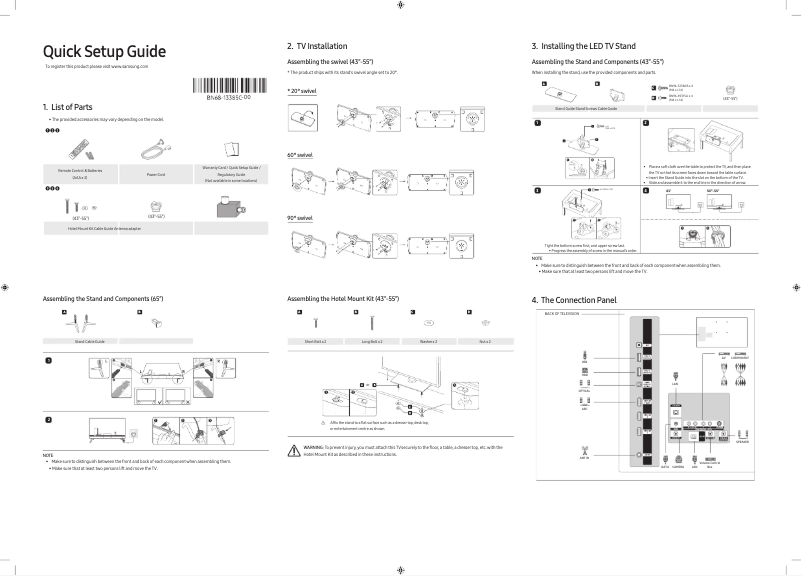 Page n°1 - Manuel utilisateur Samsung HG65AJ690YJ