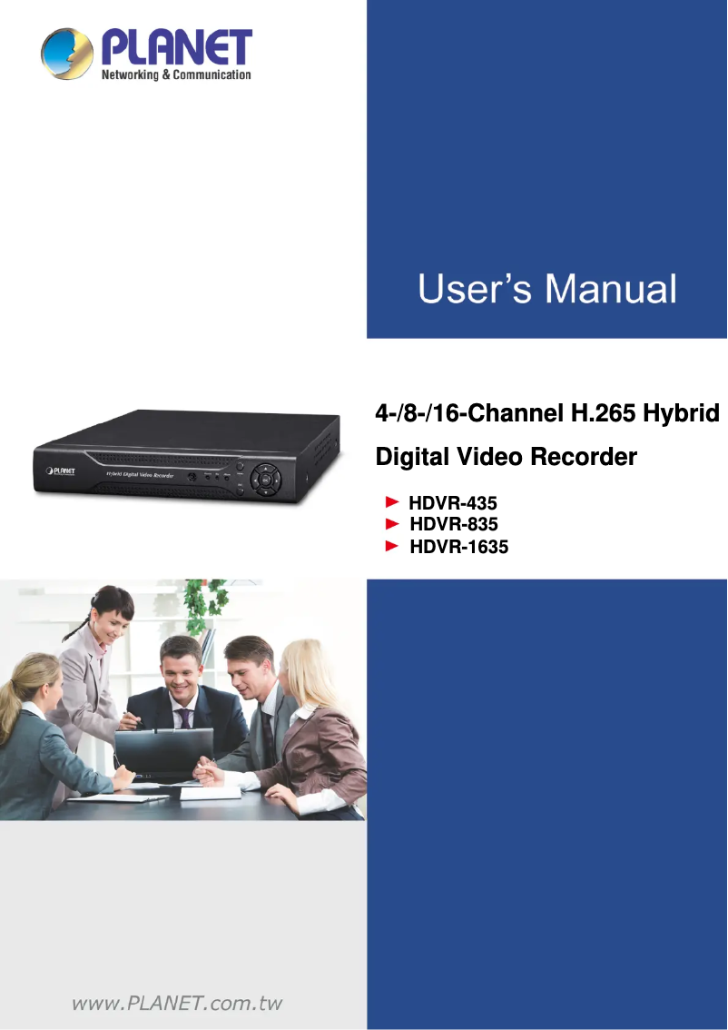 Página 1 del manual Manual de usuario Planet HDVR-1635