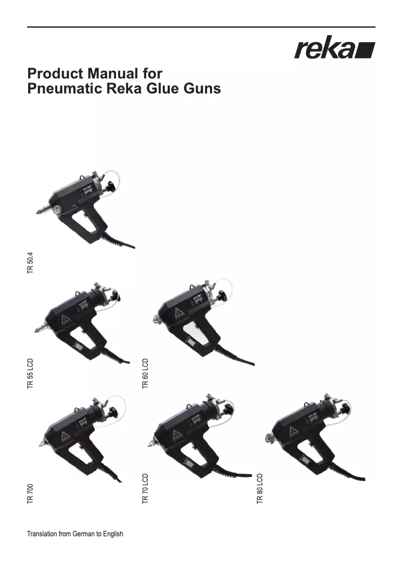 Page 1 de la notice Manuel utilisateur Reka TR 700