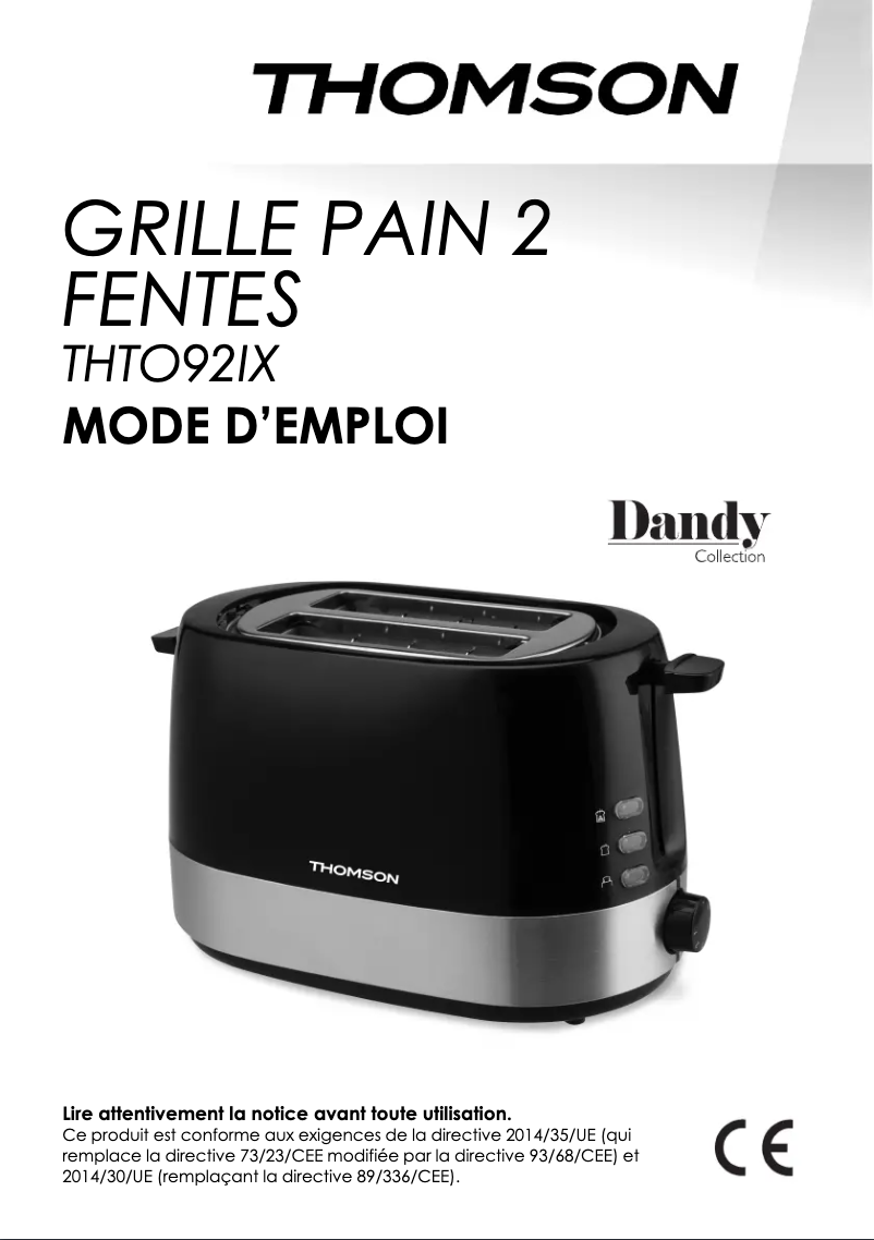 Image de la première page du manuel de l'appareil THTO92IX