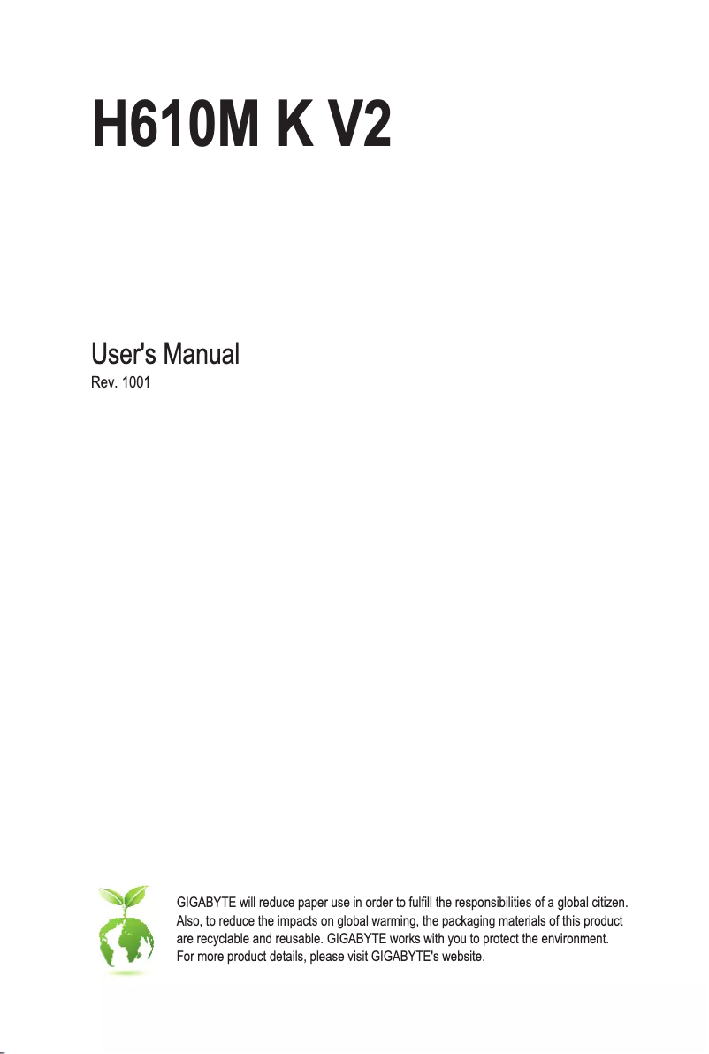 Página 1 del manual Manual de usuario Gigabyte H610M K V2
