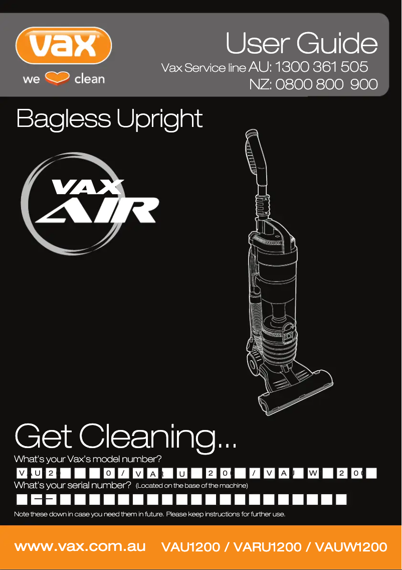 Page 1 de la notice Manuel utilisateur Vax Air Reach VARU1200