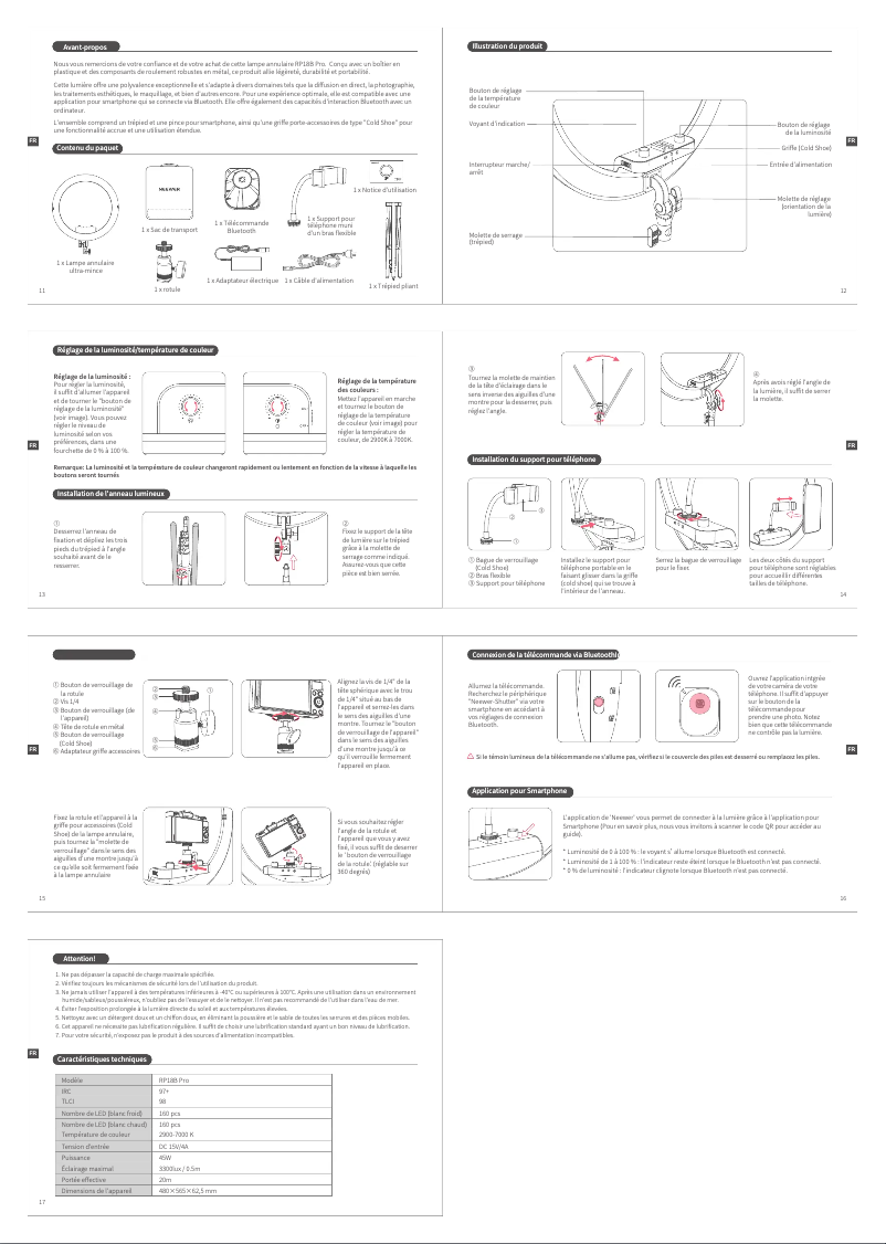 Página 1 del manual Manual de usuario Neewer RP18B Pro