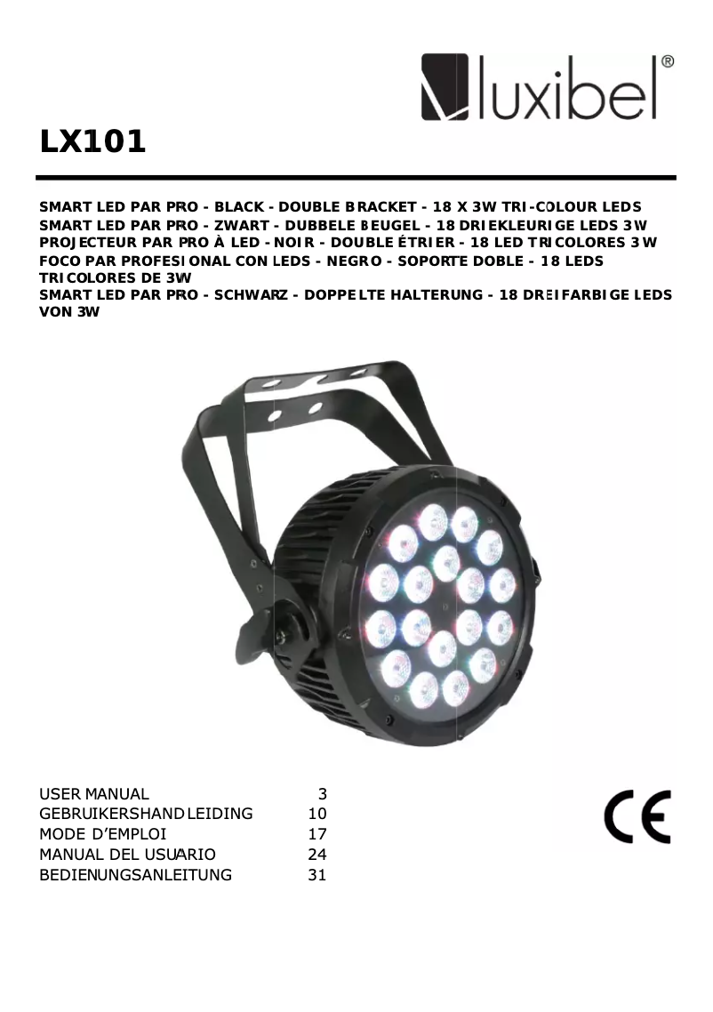 Page 1 de la notice Manuel utilisateur HQ Power LX101