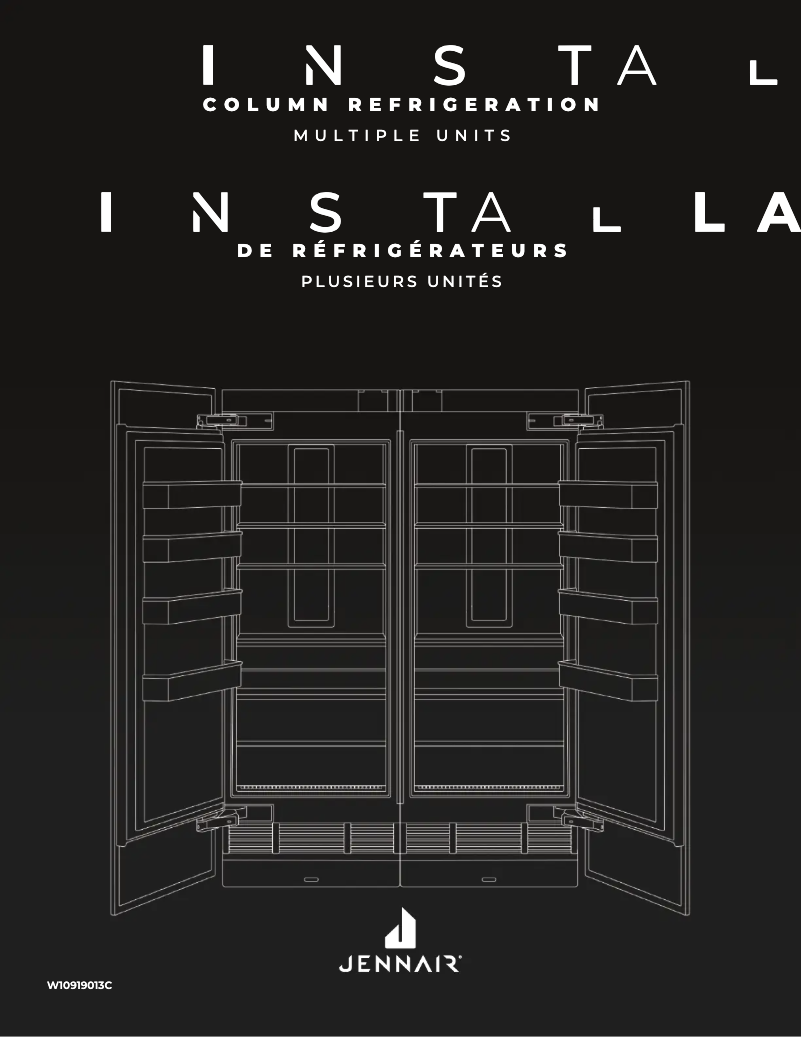 Page 1 de la notice Guide d'installation JennAir JBZFL24IGX