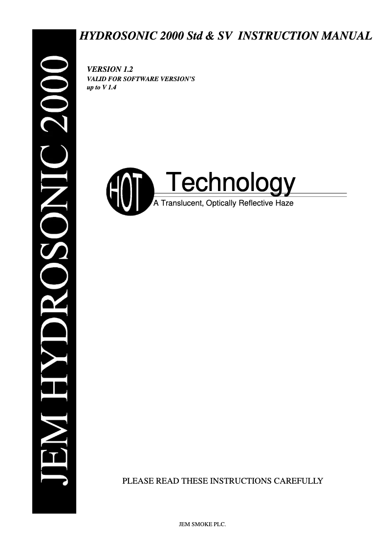 Page 1 de la notice Manuel utilisateur Martin JEM Hydrosonic 2000