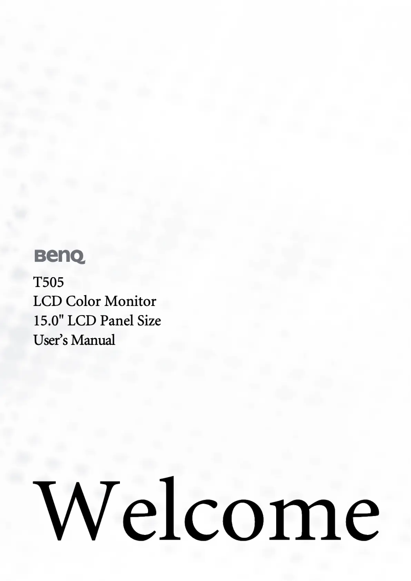 Page 1 de la notice Manuel utilisateur BenQ T505