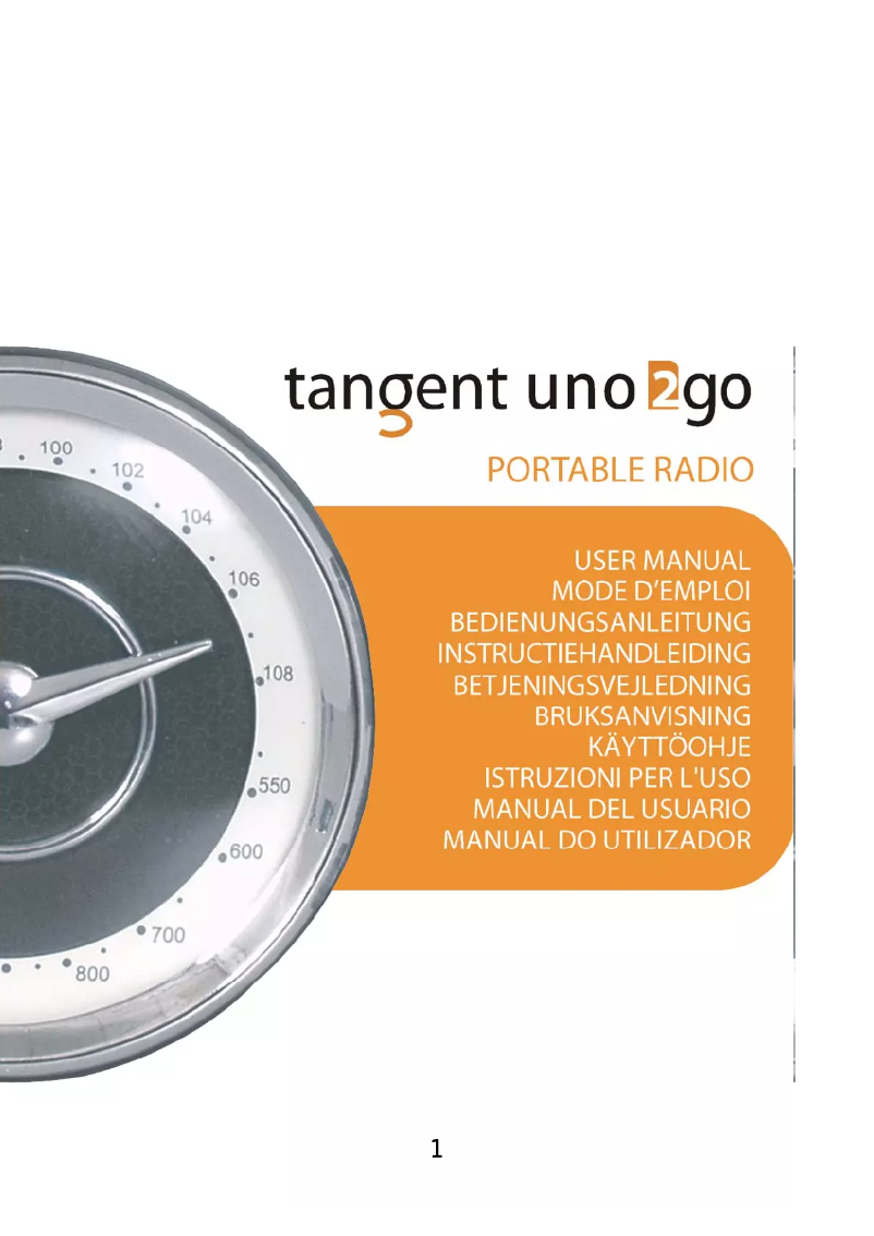 Página 1 del manual Manual de usuario Tangent Uno 2go