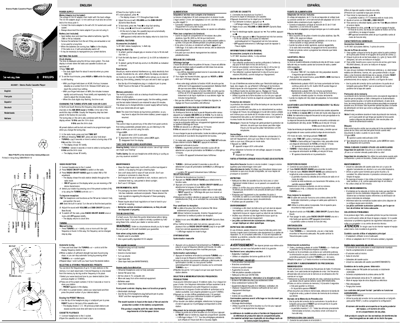 Page n°1 - Manuel utilisateur Philips AQ6601