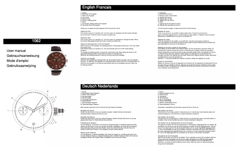 Page n°1 - Manuel utilisateur Davis 1062