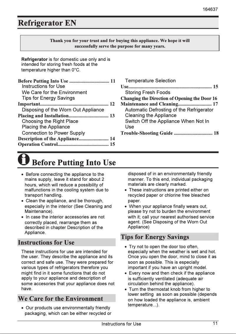 Page n°1 - Manuel utilisateur Gorenje R3141W