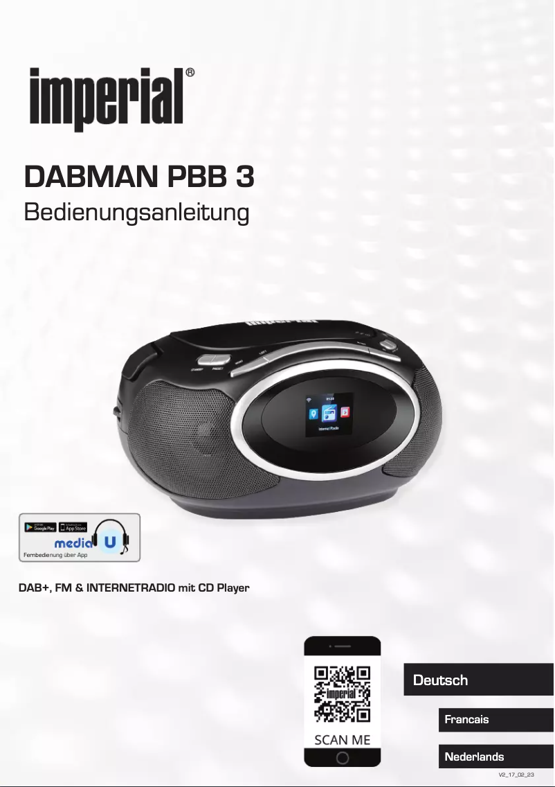 Page 1 de la notice Manuel utilisateur Imperial DABMAN PBB 3