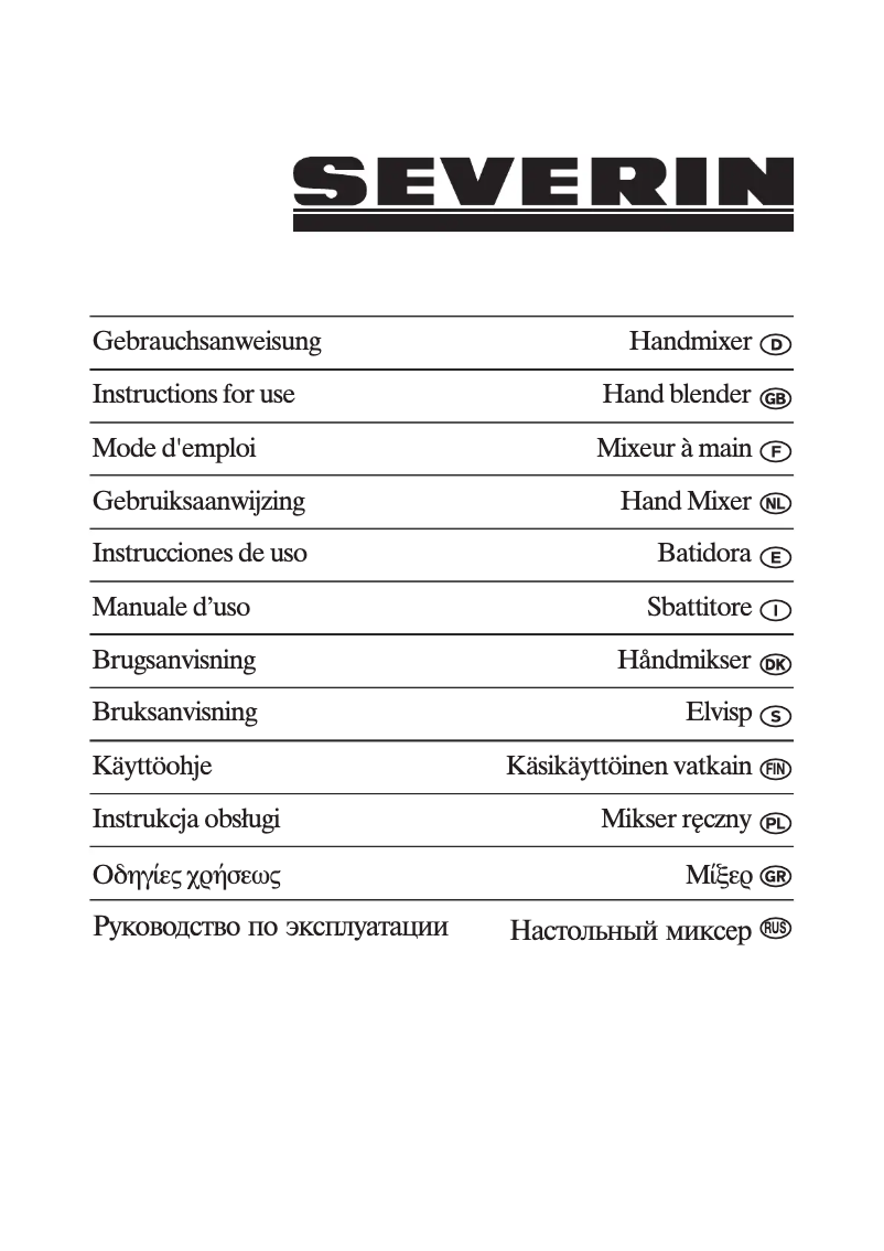 Page n°1 - Manuel utilisateur Severin HM 3828