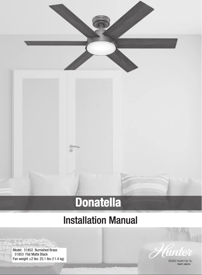 Page 1 de la notice Manuel utilisateur Hunter Donatella