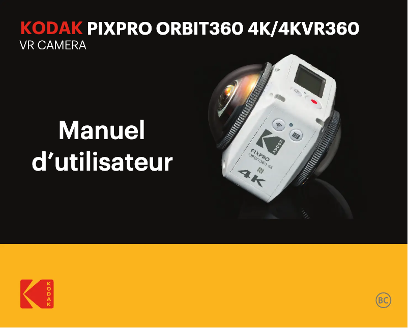 Page 1 de la notice Manuel utilisateur Kodak Pixpro 4KVR360