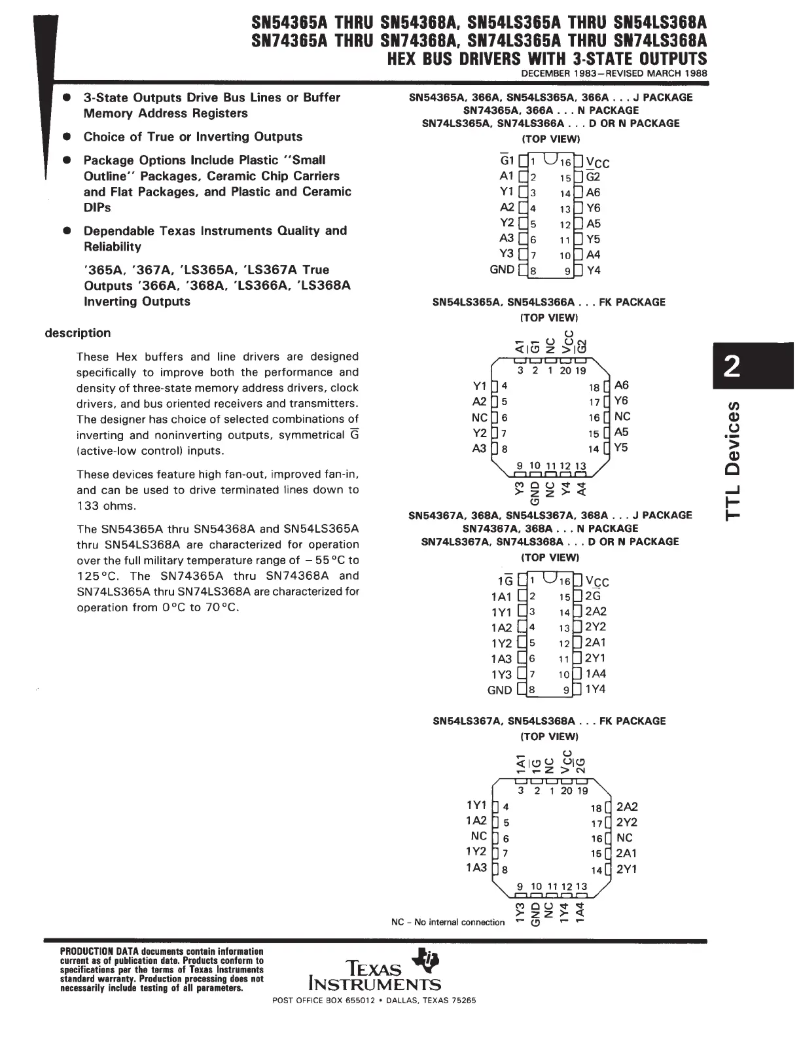 Page 1 de la notice Manuel utilisateur Texas Instruments SN74LS368AD