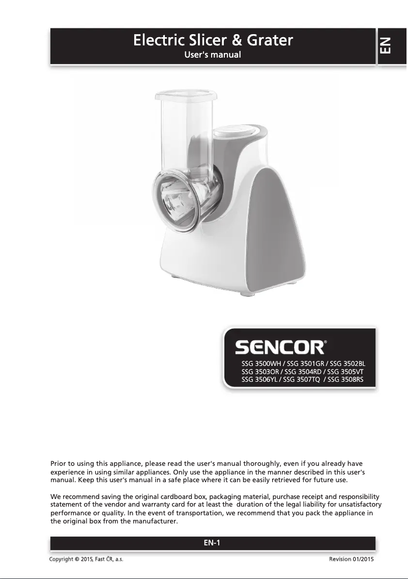 Imagen de la primera página del manual del dispositivo SSG 3507TQ