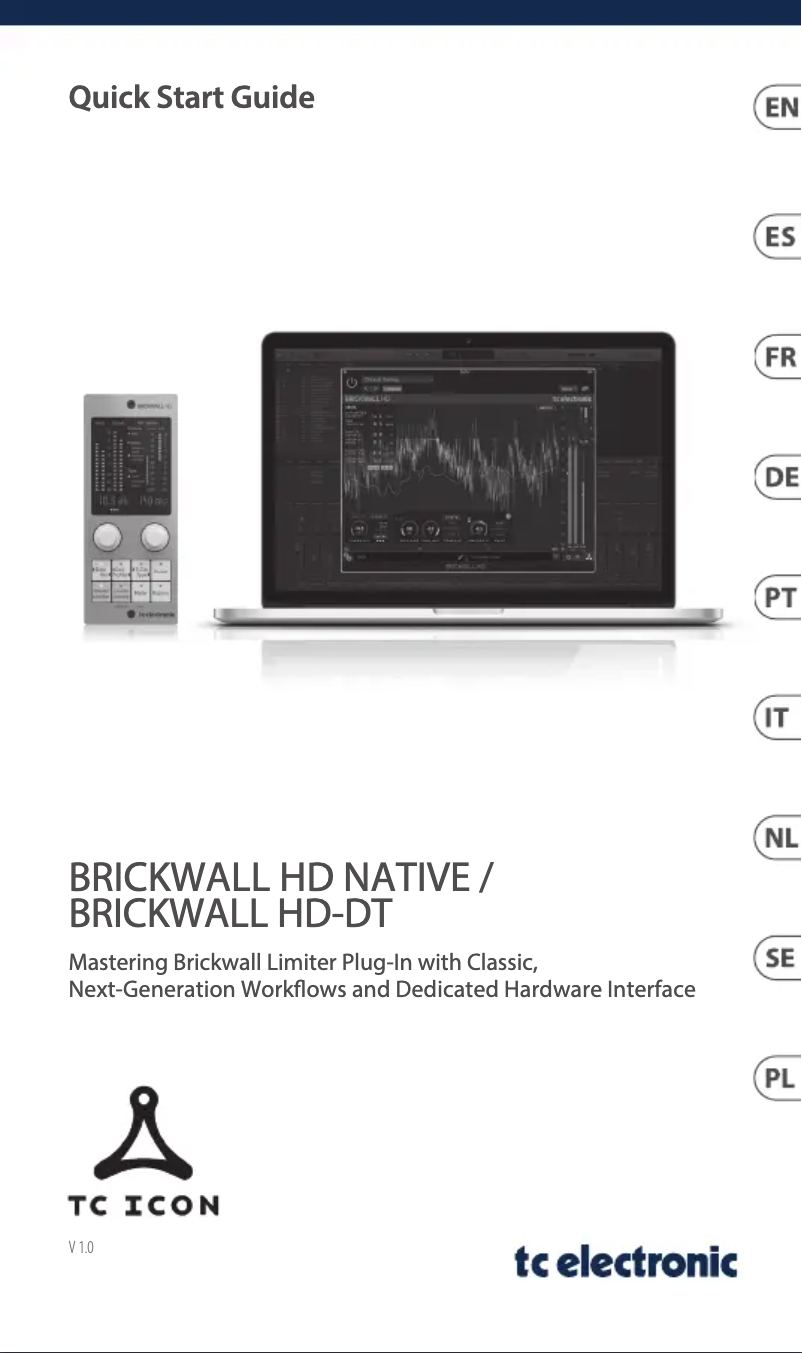 Page 1 of the manual Quick Start Guide TC Electronic Brickwall HD-DT