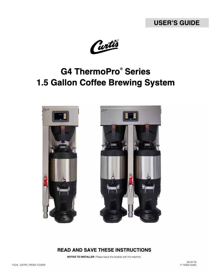 Image de la première page du manuel de l'appareil G4 ThermoPro