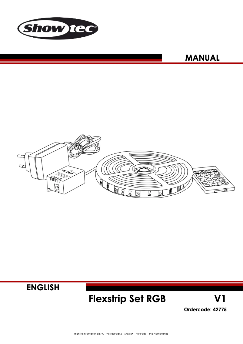 Page n°1 - Manuel utilisateur Showtec Flexstrip Set RGB
