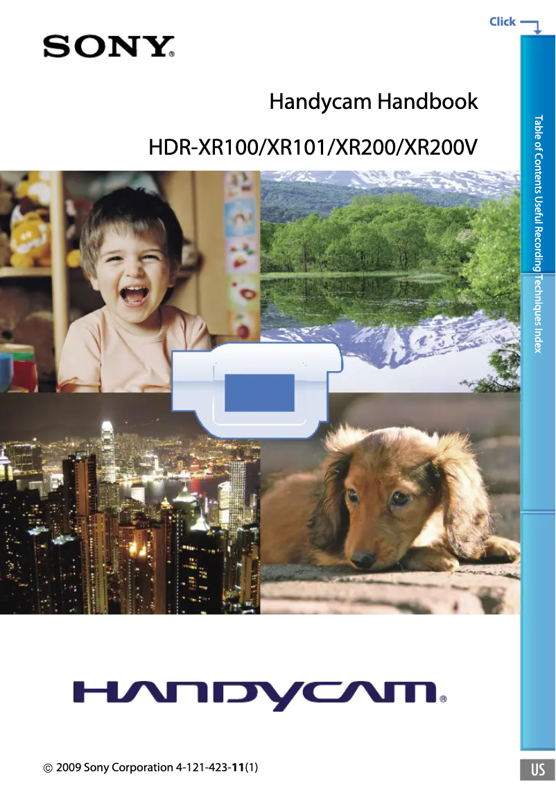 Image de la première page du manuel de l'appareil HDR-XR200